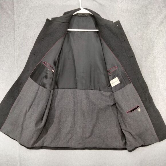 Pronto Uomo Pea Coat Mens Size 44R 100% Wool Black Lined Button Down Pro Work - Picture 7 of 11